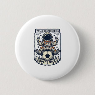Vintage-Astronaut-Fußball-Friedenszeichen-Shirt-De Button