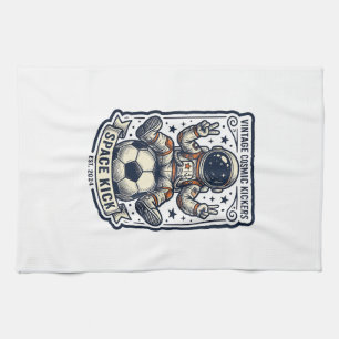 Vintage-Astronaut-Fußball-Friedenszeichen-Shirt-De Geschirrtuch
