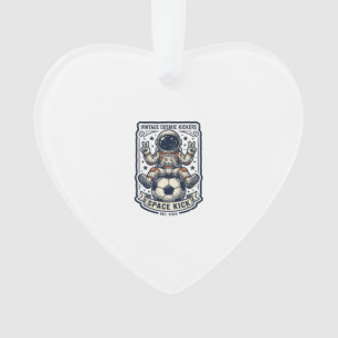 Vintage-Astronaut-Fußball-Friedenszeichen-Shirt-De Ornament