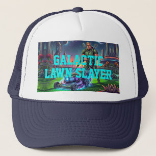 Vintage-Astronaut-Rasenmäher Galactic Lawn Slayer Truckerkappe
