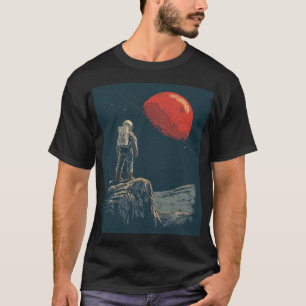 Vintage-Astronaut-Raum-Planet-T-Shirt T-Shirt