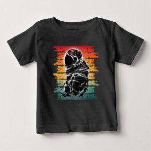 Vintage-Astronaut Schwarz-Weiß Baby T-shirt