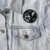 Vintage-Astronaut und Planeten Button (Beispiel)