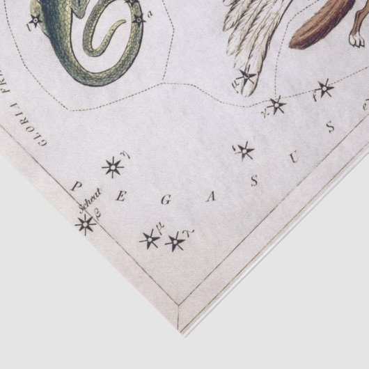 Vintage Astronomical Celestial Map Seidenpapier (Detail)