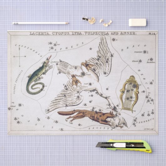 Vintage Astronomical Celestial Map Seidenpapier (Handwerk)