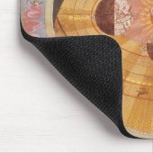 Vintage Astronomie, antikes kopernikanisches Sonne Mousepad (Ecke)