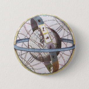 Vintage Astronomie, Celestial von Andreas Cellariu Button