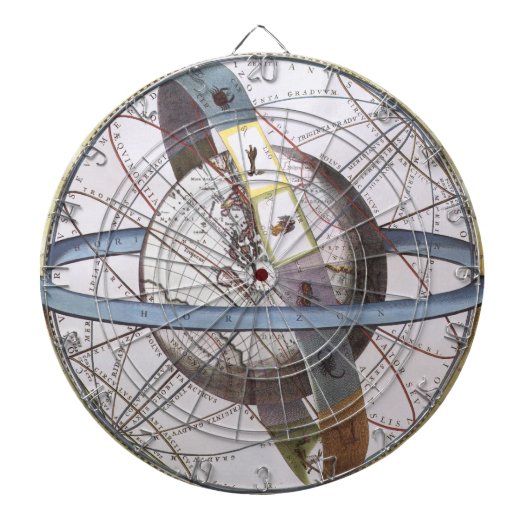Vintage Astronomie, Celestial von Andreas Cellariu Dartscheibe (vorne)