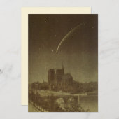 Vintage Astronomie, Donati Comet über Paris 1858 Einladung (Vorne/Hinten)