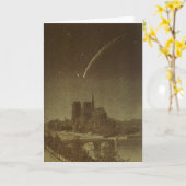 Vintage Astronomie, Donati Comet über Paris 1858 Karte (Gelbe Blume)