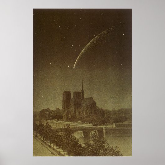 Vintage Astronomie, Donati Comet über Paris, 1858 Poster (Vorne)