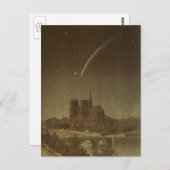 Vintage Astronomie, Donati Comet über Paris 1858 Postkarte (Vorne/Hinten)