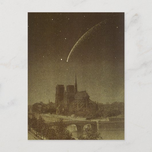 Vintage Astronomie, Donati Comet über Paris 1858 Postkarte (Vorderseite)
