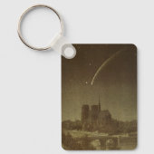 Vintage Astronomie, Donati Comet über Paris, 1858 Schlüsselanhänger (Vorderseite)