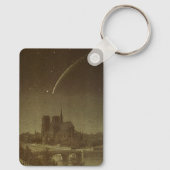 Vintage Astronomie, Donati Comet über Paris, 1858 Schlüsselanhänger (Rückseite)