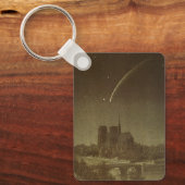 Vintage Astronomie, Donati Comet über Paris, 1858 Schlüsselanhänger (Vorderseite)