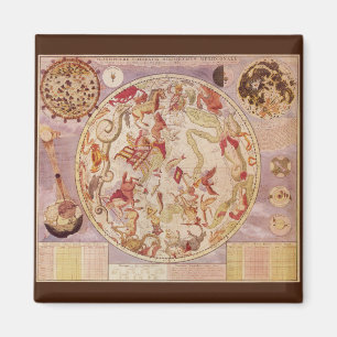 Vintage-Astronomie, Himmelsatlas von Carel Allard Magnet