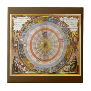 Vintage-Astronomie Himmelsglobus Kopernikanische P Fliese