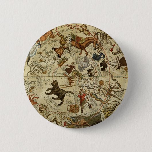 Vintage Astronomie, Himmelskarte Button (Vorderseite)