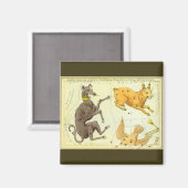 Vintage Astronomie, Himmelskarte in Sky Magnet (Vorderseite/Rückseite)