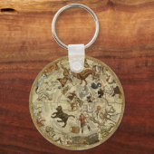 Vintage Astronomie, Himmelskarte Schlüsselanhänger (Vorderseite)