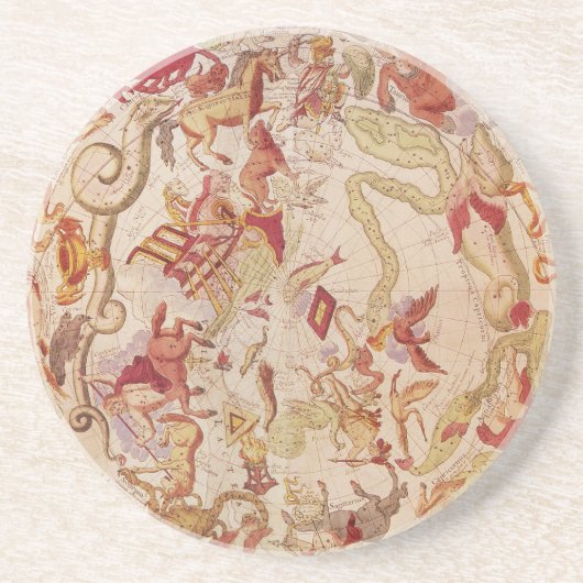 Vintage Astronomie, Himmelskarte von Carel Allard Untersetzer (Vorne)