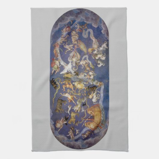 Vintage Astronomie Himmelskonstellationen Fresco Geschirrtuch (Vertikal)