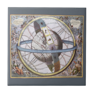 Vintage Astronomie, Himmelskörper von Andreas Cell Fliese