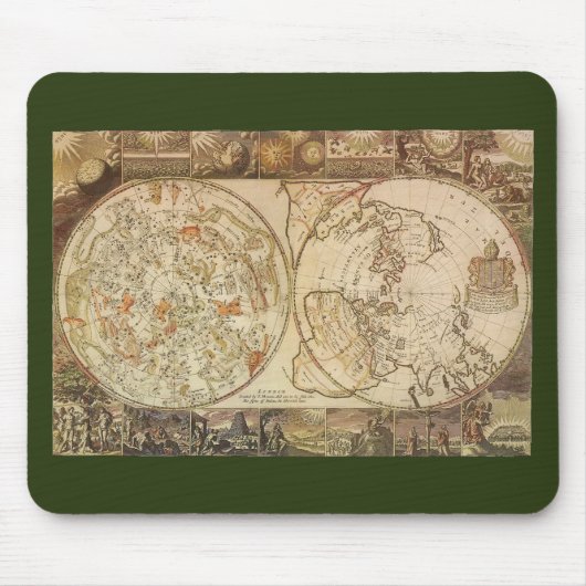 Vintage Astronomie, Himmelslandkarte Mousepad (Vorne)