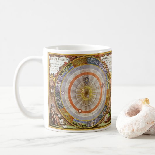 Vintage Astronomie Himmelswelt Kopernikanischer Pl Kaffeetasse (Mit Donut)