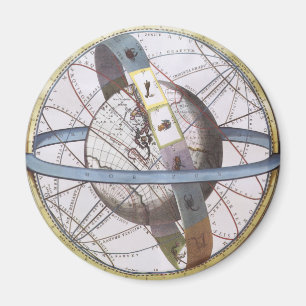 Vintage Astronomie, Himmelswelt Zodiac Magnet