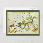 Vintage Astronomie, Hydra-Schlange-Sterne Postkarte (Vorne/Hinten)