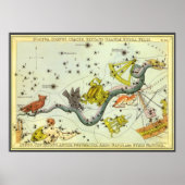 Vintage Astronomie, Hydra-Schlange-Sternenkonstell Poster (Vorne)