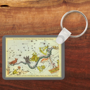 Vintage Astronomie, Hydra-Schlange-Sternenkonstell Schlüsselanhänger