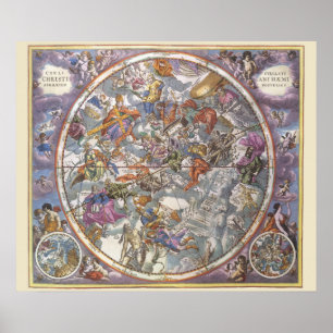 Vintage Astronomie, Karte Christlicher Sternbilder Poster