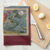 Vintage Astronomie, Kometenweg von Matthaeus Seutt Geschirrtuch (Viertel Falte)