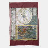 Vintage Astronomie, Kometenweg von Matthaeus Seutt Geschirrtuch (Vertikal)