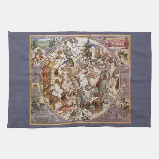 Vintage Astronomie, Konstellationen des südlichen  Geschirrtuch (Horizontal)