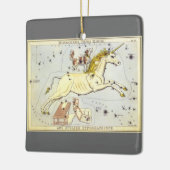 Vintage Astronomie, Monoceros-Einhornkonstellation Keramikornament (Links)