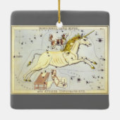 Vintage Astronomie, Monoceros-Einhornkonstellation Keramikornament (Rückseite)