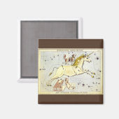 Vintage Astronomie, Monoceros-Einhornkonstellation Magnet (Vorderseite/Rückseite)