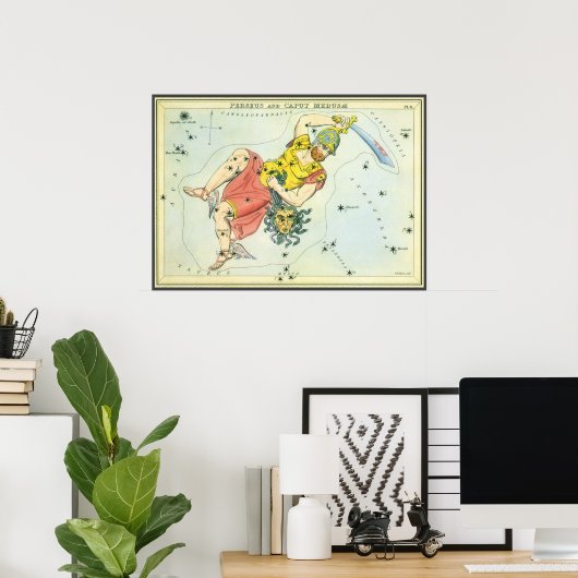 Vintage Astronomie, Perseus und Medusa in Caput Poster (Heimbüro)