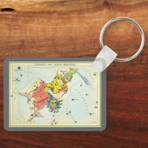 Vintage Astronomie, Perseus und Medusa in Caput Schlüsselanhänger