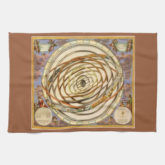 Vintage Astronomie Planeten, Andreas Cellarius Geschirrtuch (Horizontal)