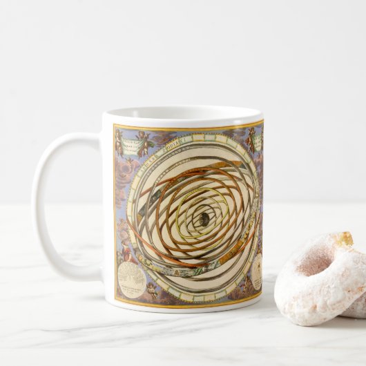Vintage Astronomie Planeten, Andreas Cellarius Kaffeetasse (Mit Donut)