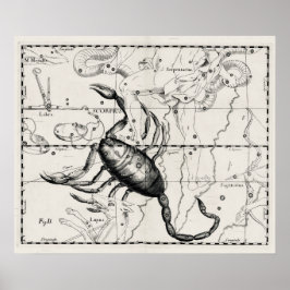 Vintage-Astronomie-Sternbilder Himmelskarte Poster