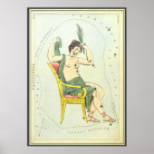 Vintage Astronomie, Sternbilder von Cassiopeia Poster (Vorne)