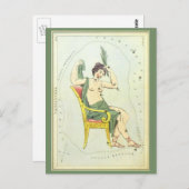 Vintage Astronomie, Sternbilder von Cassiopeia Postkarte (Vorne/Hinten)