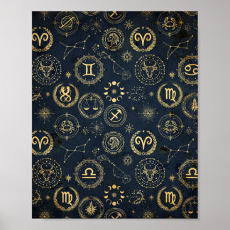 Vintage-Astronomie-Sternkarte-Kunstposter Poster