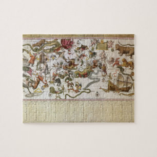 Vintage-Astronomie, Sternkarte von Johannes van Ke Puzzle